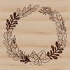 A digital floral wreath design suitable for vector graphics and cutting machine projects.