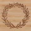 An SVG file of a decorative wreath design suitable for cutting with a Cricut or laser cutter.
