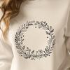 Beautiful SVG Clip Art Wreath Template Floral design SVG file featuring a decorative wreath, suitable for cutting machines or laser cutters.