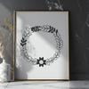 Free Vector Wreath Clip Art for Cutting Machines A floral wreath made from digital vector art, ideal for Cricut cutting machines and laser cutters.