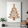 A minimalist Christmas tree illustration with ornaments and lights, suitable for digital use.