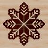 Whimsical Winter Decor A stylized vector illustration of a single six-pointed snowflake with symmetrical arms.