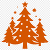 A minimalist digital illustration of a Christmas tree in vector format.