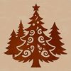 A minimalist Christmas tree graphic designed as a scalable vector art file.
