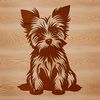 Small Dog Silhouette in SVG Format A small breed dog sitting on its haunches, illustrated in vector format.