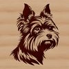 Free Clip Art Dog Head Design A detailed illustration of a Yorkshire Terrier's head, suitable for digital art and design projects.
