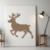 A digital illustration of a reindeer in profile view, suitable for cutting machines and vector graphics.