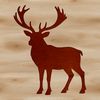 A reindeer silhouette in vector format, suitable for various crafting projects.