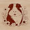 Floral Guinea Pig Design A whimsical illustration of a guinea pig in a floral setting, ideal for crafting or design projects.