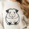An illustration of a guinea pig in a relaxed pose, suitable as clip art for various digital projects.