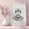 Soldier Silhouette in Uniform Military professional in uniform silhouette.