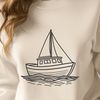 Beautiful Hand-Drawn Sailboat Illustration SVG vector illustration of a sailboat with detailed hull and mast design.