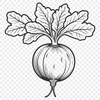 A high-resolution vector illustration of a radish suitable for commercial and personal use in various designs.