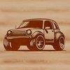 Stylized Car Illustration A stylized illustration of a car, created as a vector graphic in SVG format.