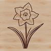 White Daffodil Floral Design A single white flower with trumpet-shaped petals and a golden center, symbolizing new beginnings in nature.