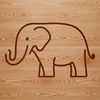 SVG illustration of a single elephant with detailed features.