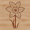 Garden Delight Illustration Illustrated daffodil flower in a garden setting.