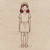 Simple Vector Girl Graphics A young female character depicted in a minimalist style.