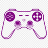Digital Game Controller Silhouette A digital game controller with buttons and directional sticks.