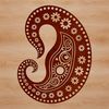 A detailed ornate paisley design for clip art or vector graphics.