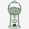 A colorful, iconic gumball machine designed in vector format.