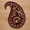 An ornate paisley shape, suitable for vector art design.