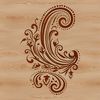 A stylized, ornate paisley shape, ideal for vector designs and craft projects.