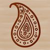 Ornate Paisley Embellishment Icon Vector design of a traditional ornate paisley shape, ideal for clip art and crafting.