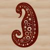 A traditional ornate paisley pattern designed as a scalable vector graphic.