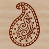 An ornate paisley shape with intricate details, suitable for vector design projects.