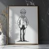 Line Drawn Man Vector Art A simple line-drawn illustration of a middle-aged man in casual attire.