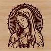 Vector graphic representation of Our Lady Mary with intricate details suitable for various designs.