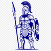 Ancient Greek Fighter in Bold Armor Ancient Greek warrior in Spartan armor depicted as a vector graphic