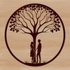 Whimsical Lovers' Tree SVG Design An SVG design featuring a whimsical lovers' tree, perfect for wedding or valentine's day decorations.