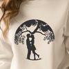 Symbolic Love Tree Illustration A stylized illustration of a tree with intertwined branches and roots, symbolizing eternal love.