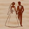 Traditional Wedding Scene Illustration A detailed vector illustration of a traditional wedding scene featuring a bride and groom.