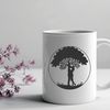Whimsical Love Tree Illustration A stylized illustration of a tree with two embracing figures at its base, ideal for Valentine's Day or wedding decorations.