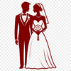 Beautiful Wedding Scene Illustration Vector illustration of a wedding scene with bride and groom.