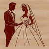 Lovely Outdoor Wedding Illustration A wedding illustration featuring a bride and groom in a romantic outdoor setting.