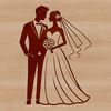 Custom Wedding Illustration A custom vector illustration of a bride and groom on their special day, suitable for digital projects.