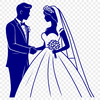 Beautiful Wedding Couple Illustration A vector illustration of a happy couple on their special day, with the bride in a white dress and the groom in a suit.