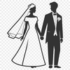 Wedding Illustration Vector Art Design SVG illustration of a couple getting married, suitable for cutting machine designs and vector art projects.
