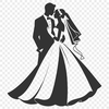 Free Vector Art Illustration of a Bride and Groom A vector illustration of a bride and groom standing together at their wedding ceremony.