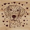 Sweet Weimaraner Dog Illustration A vector illustration of a Weimaraner dog with heart graphics.