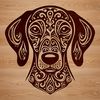 Free Dog Clip Art Vector A portrait illustration of a Weimaraner dog with a sleek coat.
