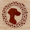 Weimaraner Dog with Heartful Fur A Weimaraner breed dog with heart symbols in its fur.