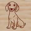 Sitting Weimaraner Breed Graphic Design A silhouette of a sitting Weimaraner dog breed in vector format.