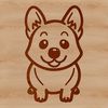 Friendly Welsh Corgi Breed Dog Illustration A simple line drawing of a sitting Welsh corgi breed dog, suitable for vector art and design projects.