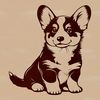 Vector Art Welsh Corgi Illustration A cute dog breed, the Welsh Corgi, sitting on its haunches.