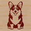 Free SVG Dog Breed Design A breed-specific illustration of a Welsh Corgi sitting on its haunches.